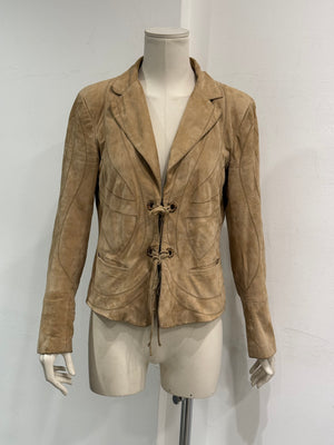 2002 Roberto Cavalli butterfly lace-up leather jacket
