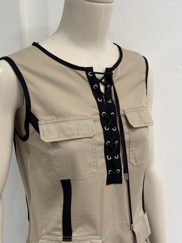 2000s Dolce & Gabbana Lace-up Safari style dress