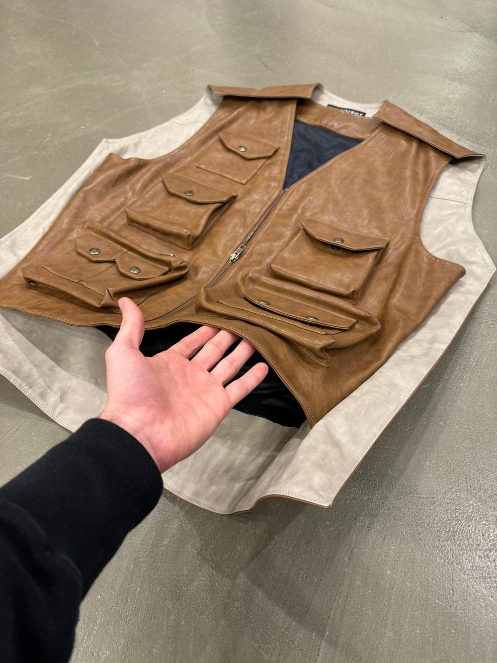 2020s Y/Project double layer leather cargo vest