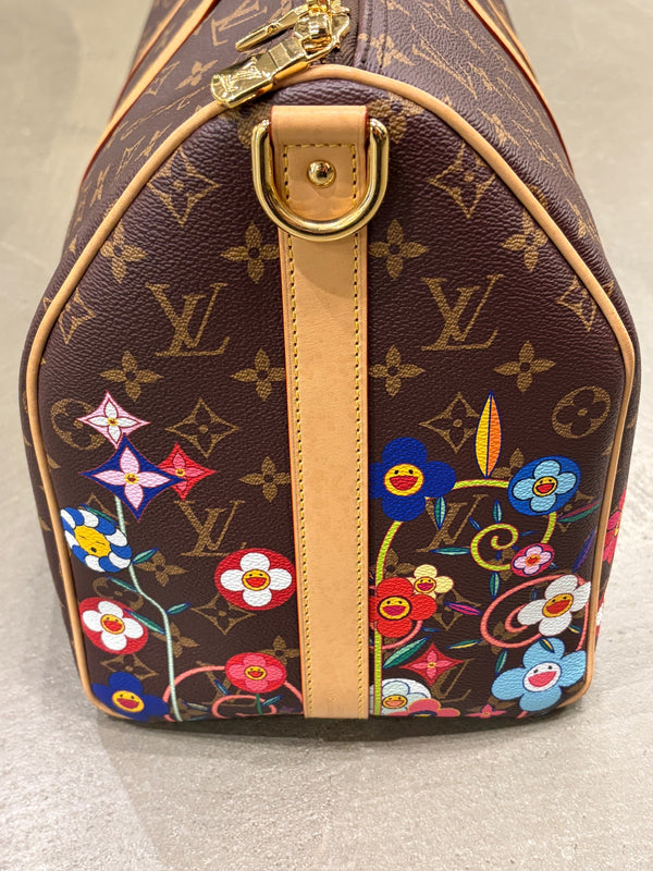 2021 Louis Vuitton x Takashi Murakami monogram Keepall Bandouliere 45