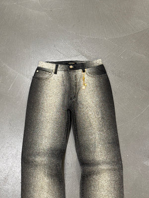 2000s Roberto Cavalli metallic glitter gradient pants
