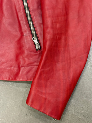 A/W2000 Maison Margiela 5-zip red biker lather jacket