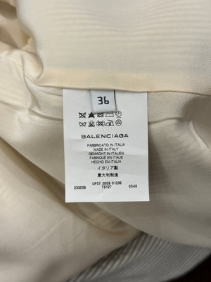 2009 Balenciaga by Nicolas Ghesquière pinstripe asymmetric double breasted blazer