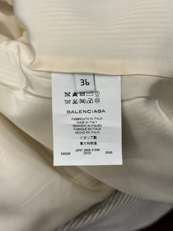 2009 Balenciaga by Nicolas Ghesquière pinstripe asymmetric double breasted blazer