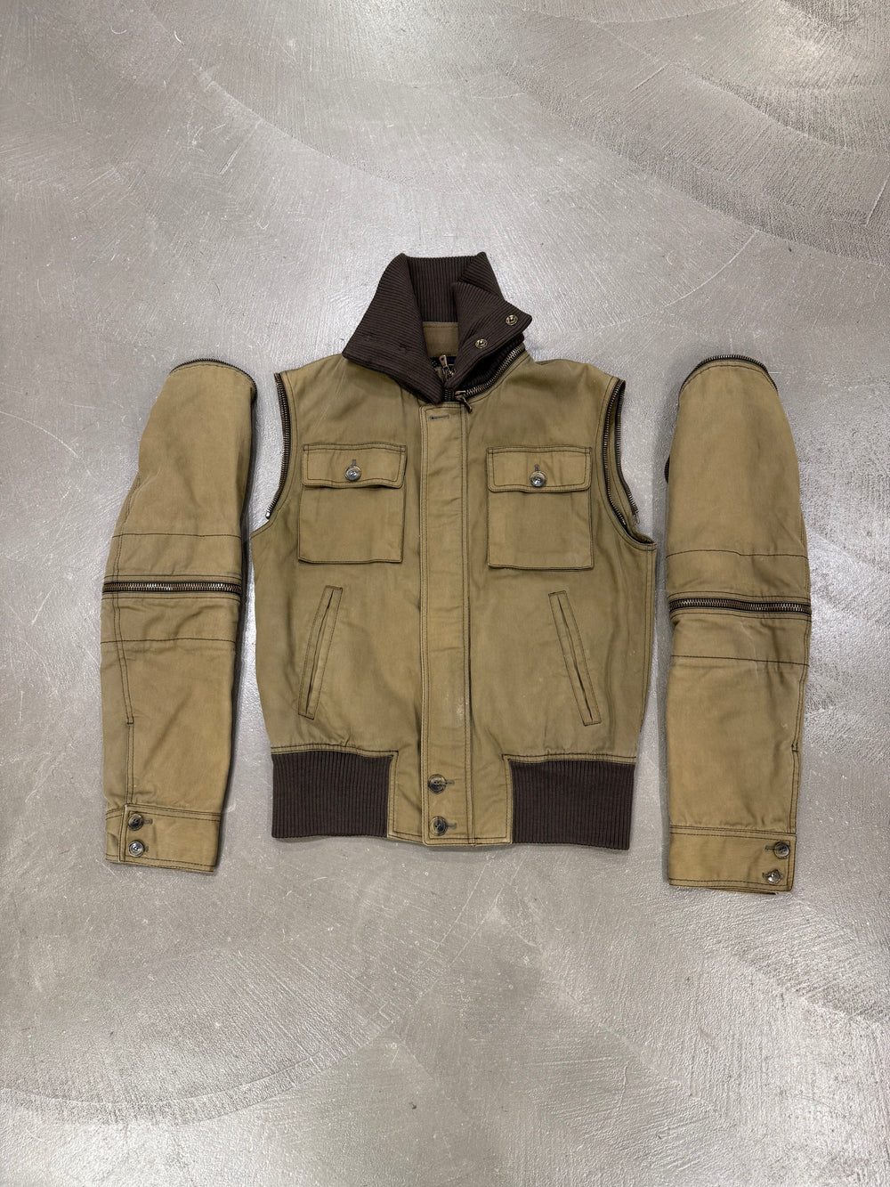 A/W2003 Dolce & Gabbana runway bomber jacket with multi pocket construction