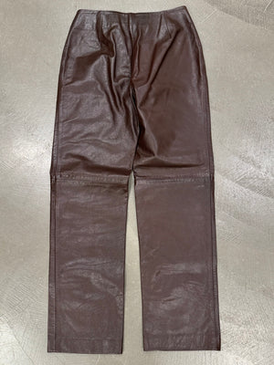 1990s Prada brown leather pants