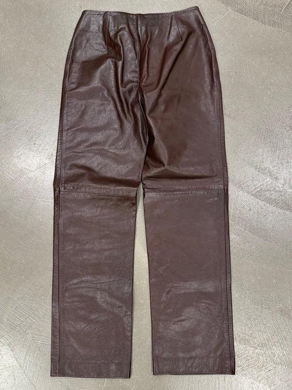 1990s Prada brown leather pants