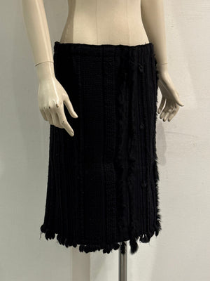 F/W2002 Gucci by Tom Ford fox fur and wool midi skirt