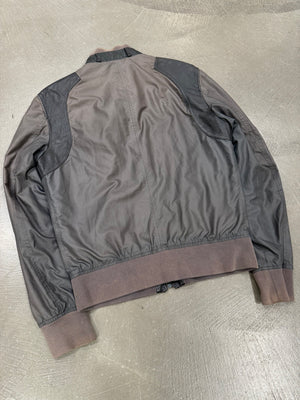 2000s Dolce & Gabbana hybrid nylon/leather light bomber jacket