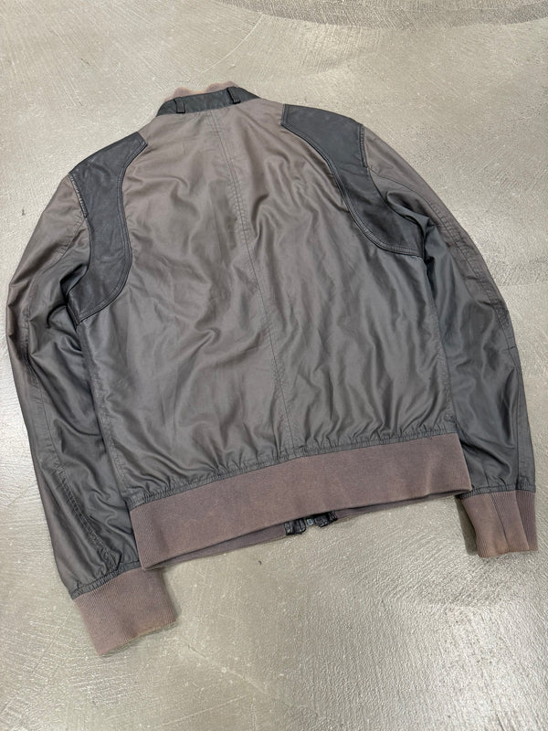 2000s Dolce & Gabbana hybrid nylon/leather light bomber jacket