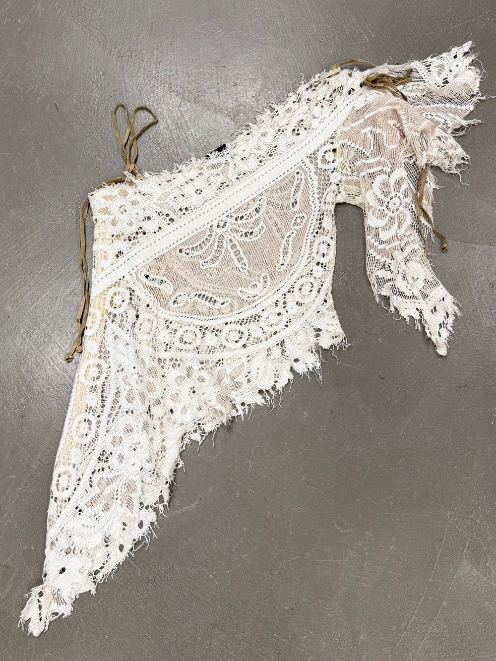 2000s Dolce & Gabbana crochet suede strap top