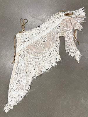 2000s Dolce & Gabbana crochet suede strap top