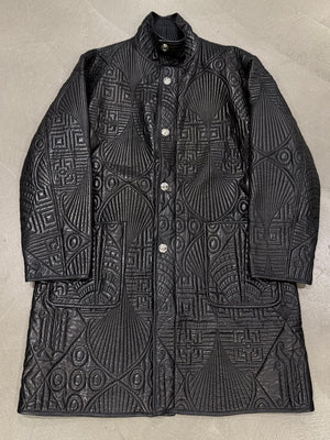 A/W1990 Gianni Versace embossed leather coat
