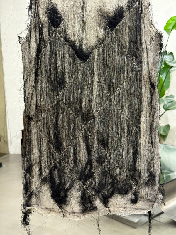 S/S2001 Ann Demeulemeester runway hair-overlay tank top