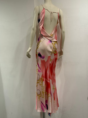 S/S2001 Roberto Cavalli Elizabeth Taylor eye silk maxi dress