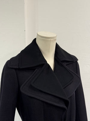 2000s Dolce & Gabbana double collar cashmere belted coat