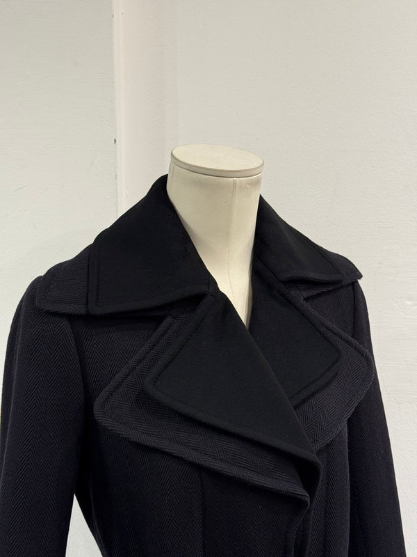 2000s Dolce & Gabbana double collar cashmere belted coat