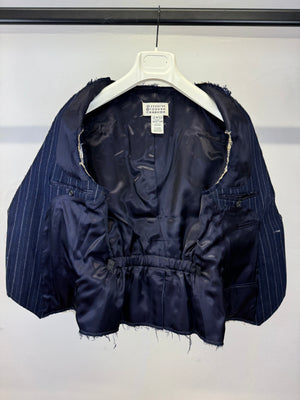 2000s Maison Margiela artisanal distressed pinstripe vest