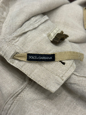 2000s Dolce & Gabbana multi-pocket linen utility jacket