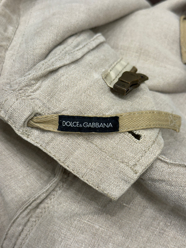 2000s Dolce & Gabbana multi-pocket linen utility jacket