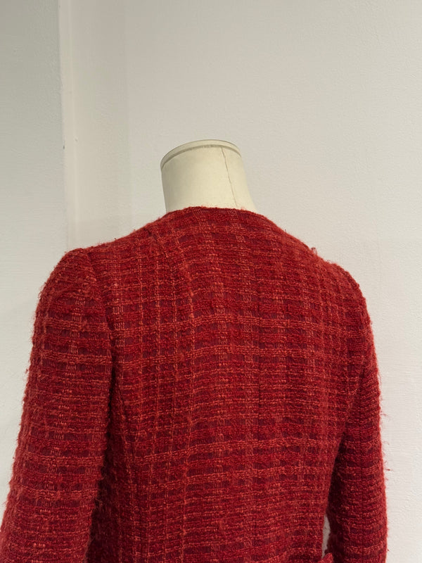 2000s Dolce & Gabbana crocodile details tweed jacket