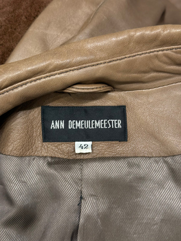 2000s Ann Demeulemeester leather aviator cargo jacket