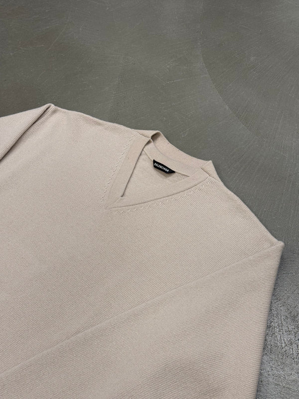 2021 Balenciaga oversize double V-neck knit sweater