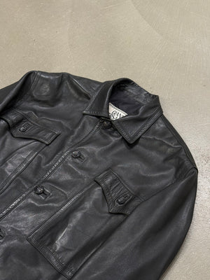 1990s Gianni Versace oversized cropped leather jacket