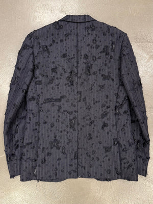 A/W2004 Junya Watanabe destroyed pinstripe runway blazer