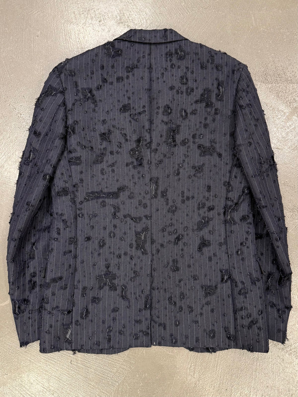A/W2004 Junya Watanabe destroyed pinstripe runway blazer