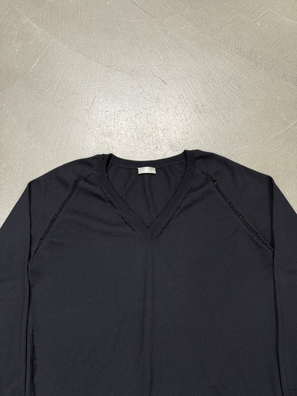 A/W2005 Dior by Hedi Slimane distressed v-neck knit