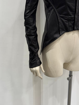 A/W2009 Rick Owens reinforced shoulders leather jacket