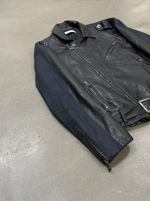 2000s Versace hybrid moto biker leather jacket