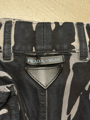 2010s Prada trompe l'oeil print cotton pants