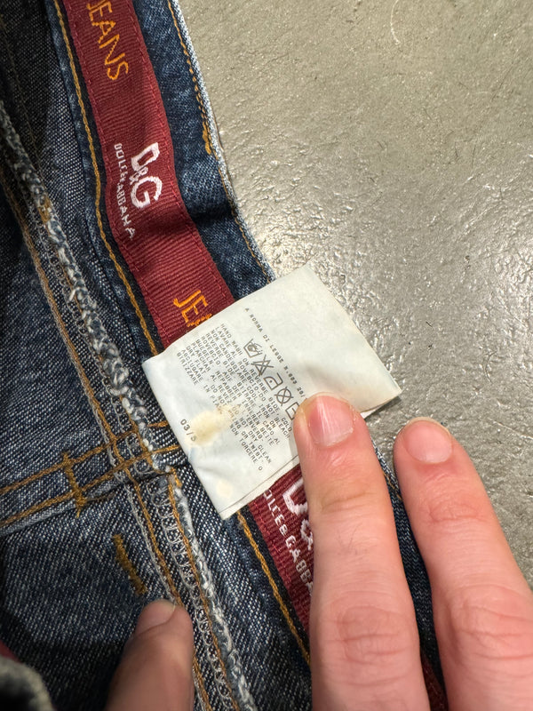 A/W2003 Dolce & Gabbana upside down waisted leg jeans
