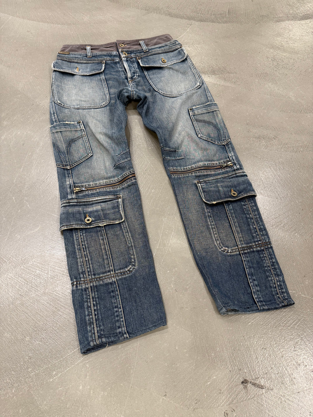 A/W2003 Dolce & Gabbana double waisted cargo pants