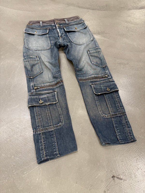 A/W2003 Dolce & Gabbana double waisted cargo pants