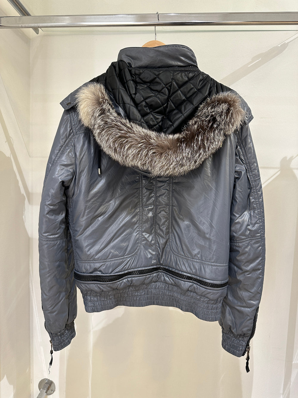 AW2010 D&G multi zipper fox fur puffer jacket