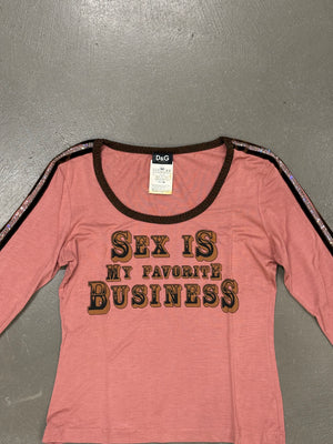 2000s Dolce & Gabbana "sex is my favorite business" t-shirt