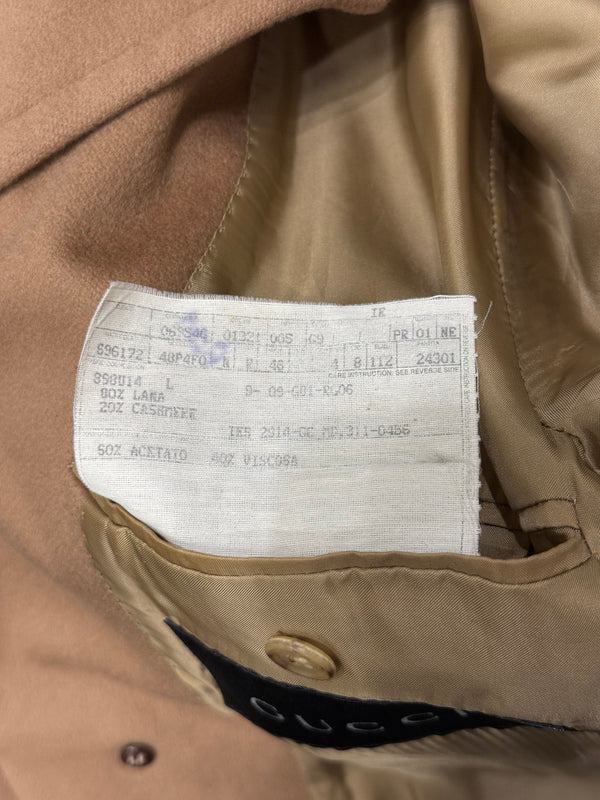 A/W2000 Gucci by Tom Ford runway wool leather collar coat