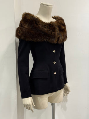 2000s Plein Sud blazer with detachable fur