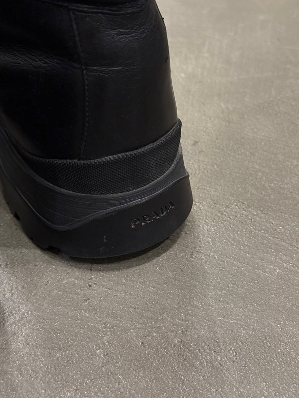 2000s Prada leather combat boots