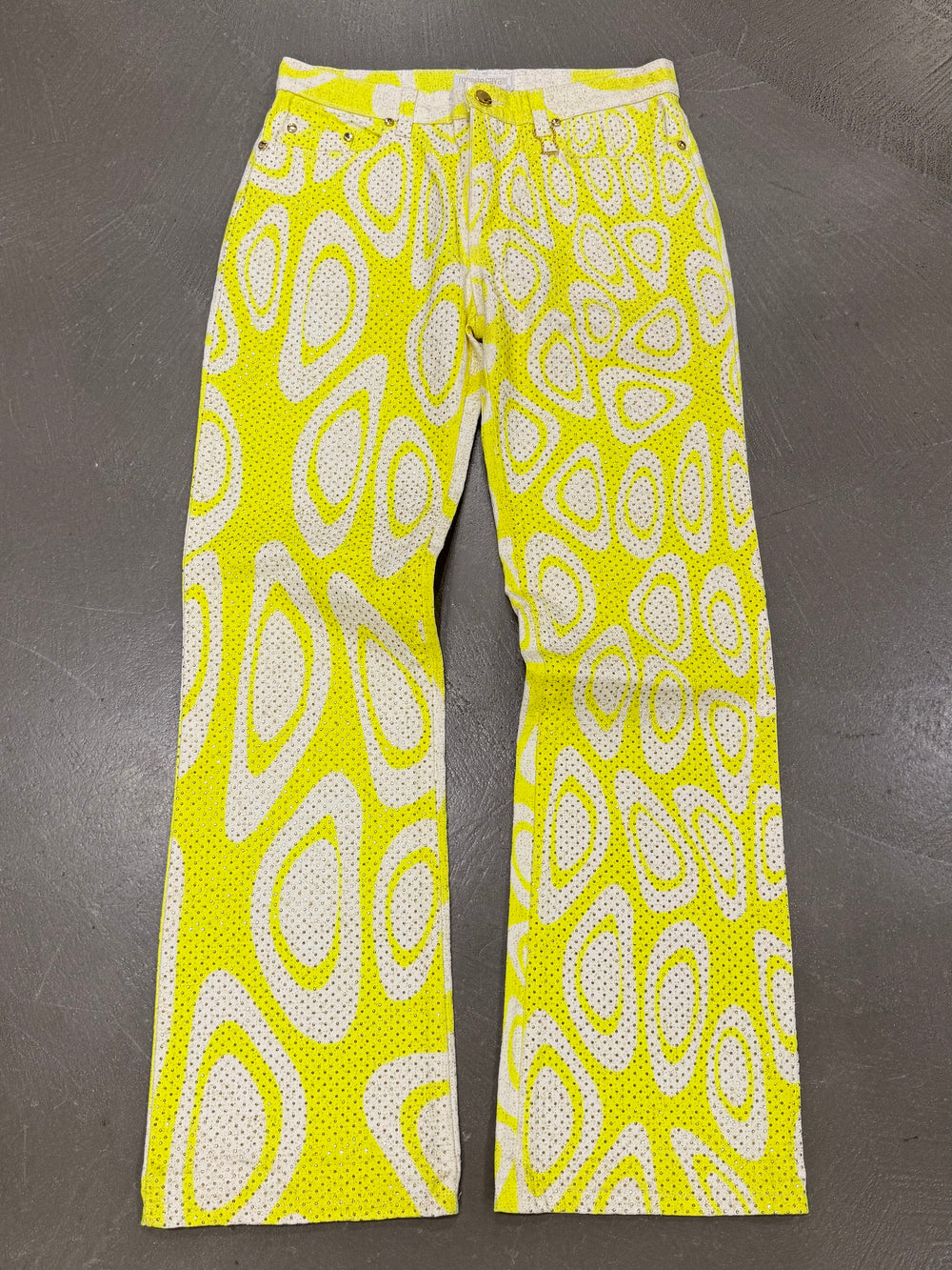 2001 Roberto Cavalli studded optical printed pants