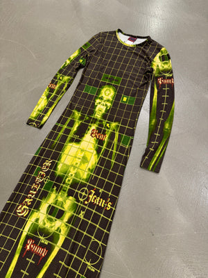 S/S 1996 Jean Paul Gaultier X-ray skeleton long dress