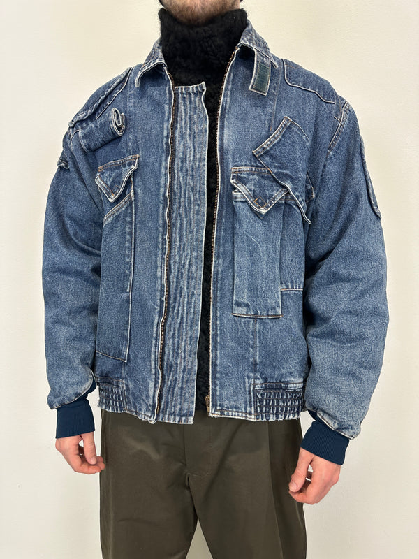 1986 Katharine Hamnett cargo bomber denim jacket