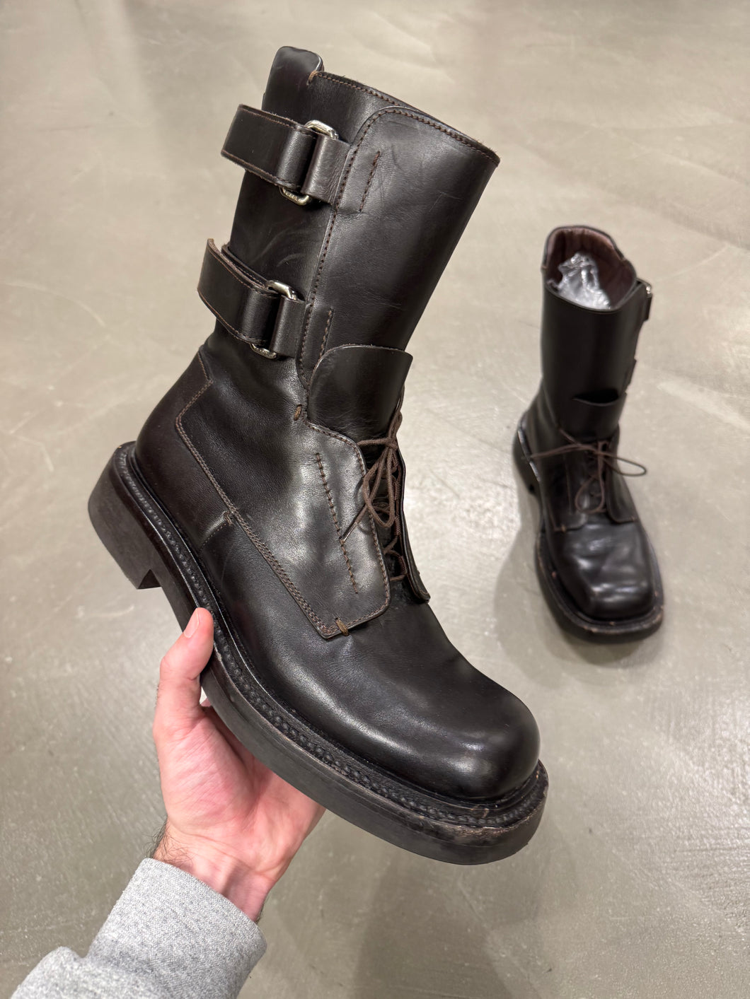 A/W1999 Prada runway combact military boots