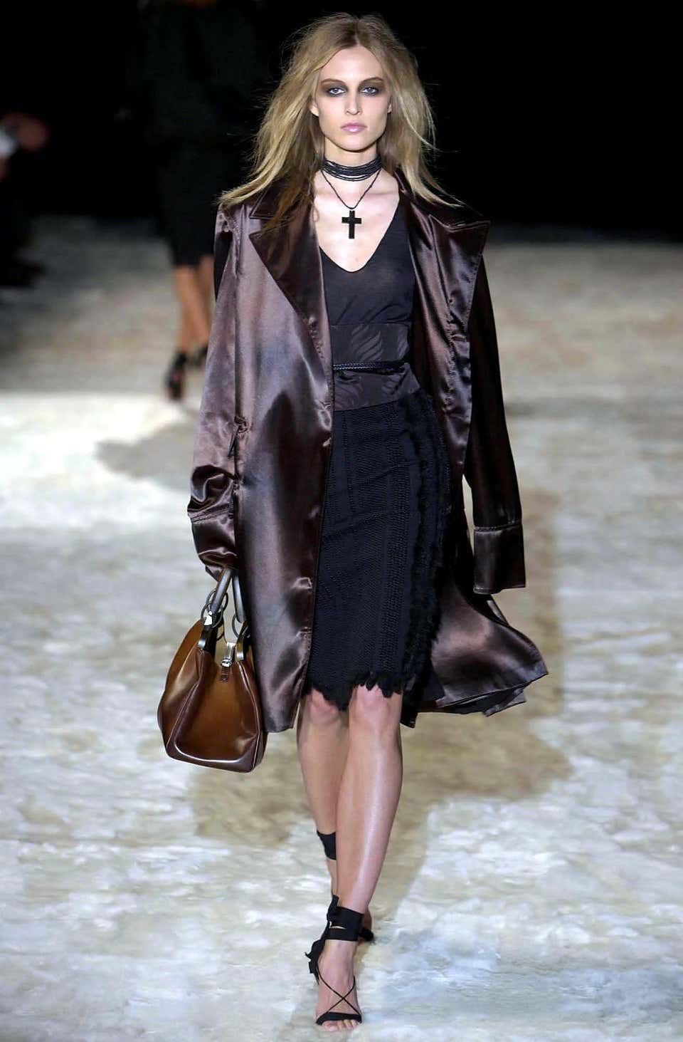 A/W2002 Gucci by Tom Ford runway fur skirt