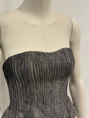 2000s Giorgio Armani pleated peplum bustier with snakeskin print