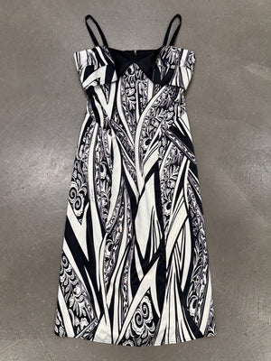 2000s Cavalli abstract floral print dress