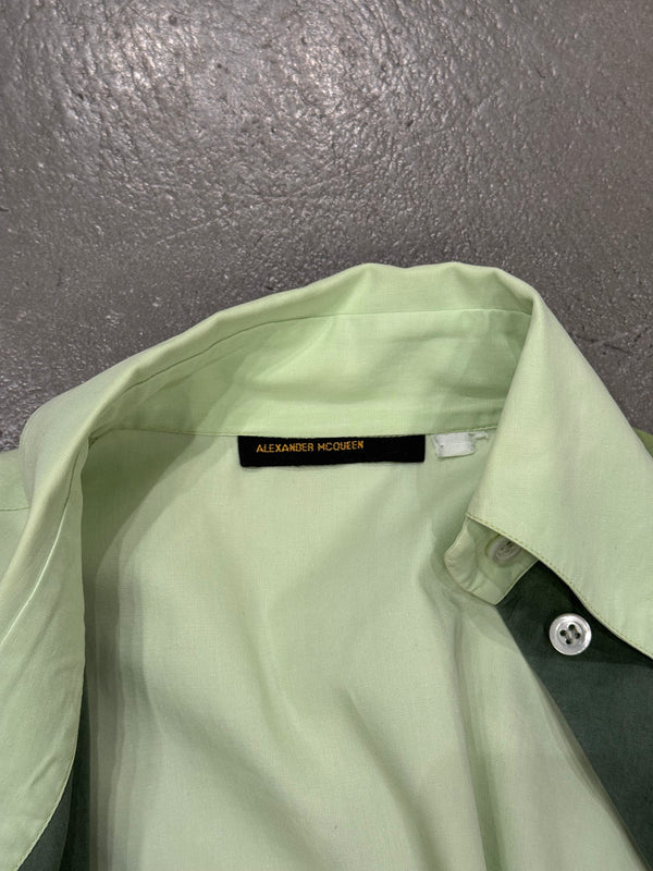 1990s Alexander McQueen asymmetrical color block shirt